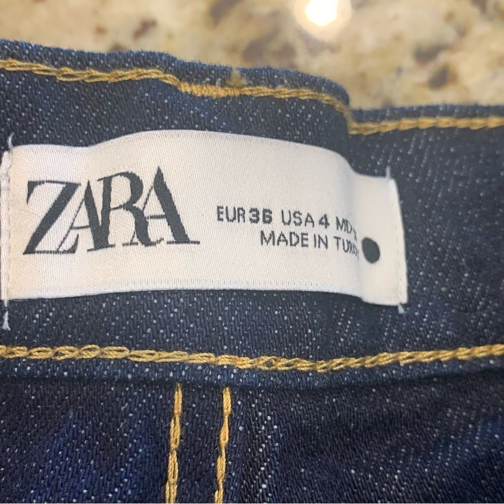 Zara The Inside Out Denim Pant Wide Leg High Rise Size 4 - Picture 9 of 16